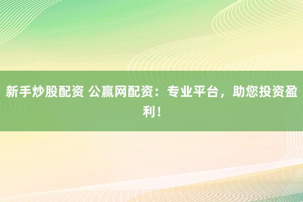 新手炒股配资 公赢网配资：专业平台，助您投资盈利！