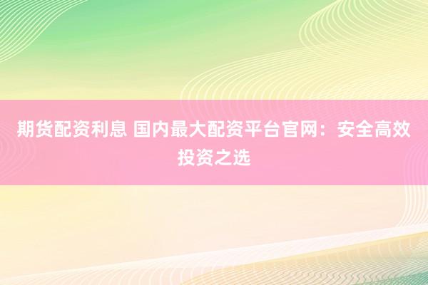 期货配资利息 国内最大配资平台官网：安全高效投资之选