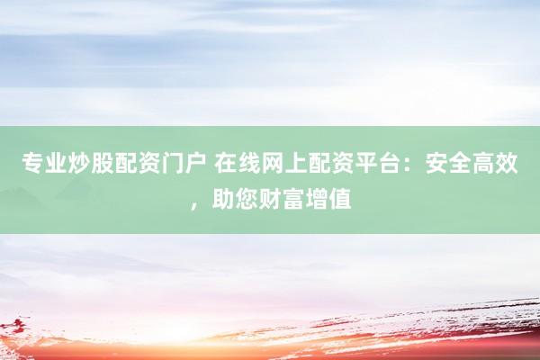 专业炒股配资门户 在线网上配资平台：安全高效，助您财富增值