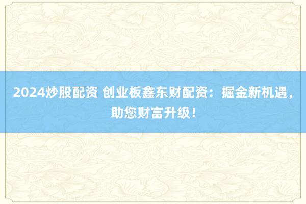2024炒股配资 创业板鑫东财配资：掘金新机遇，助您财富升级！