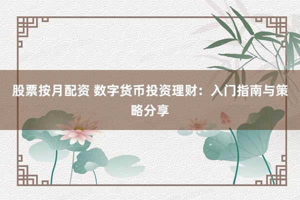股票按月配资 数字货币投资理财：入门指南与策略分享