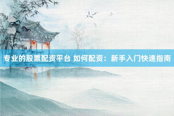 专业的股票配资平台 如何配资：新手入门快速指南