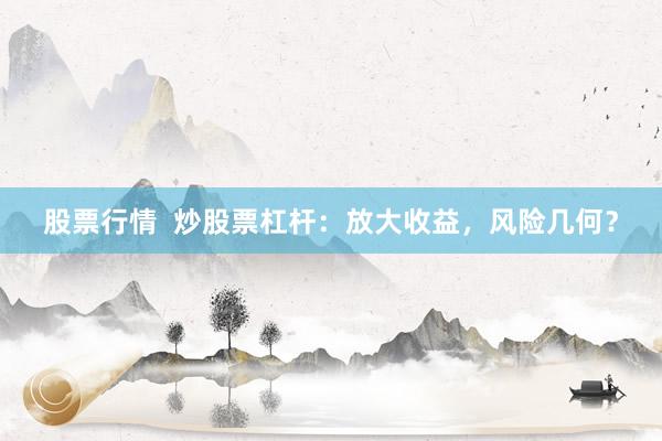 股票行情  炒股票杠杆：放大收益，风险几何？