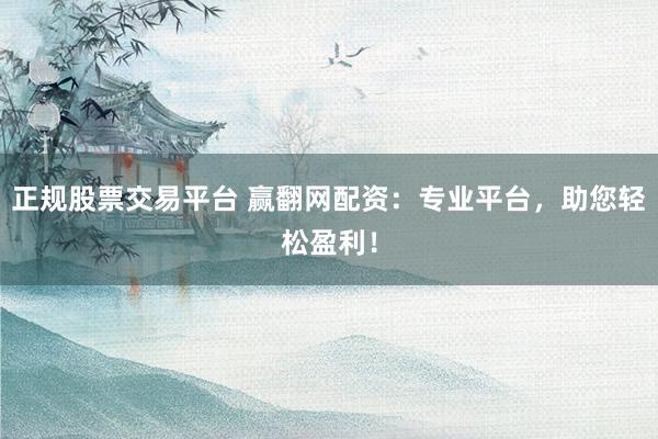 正规股票交易平台 赢翻网配资：专业平台，助您轻松盈利！